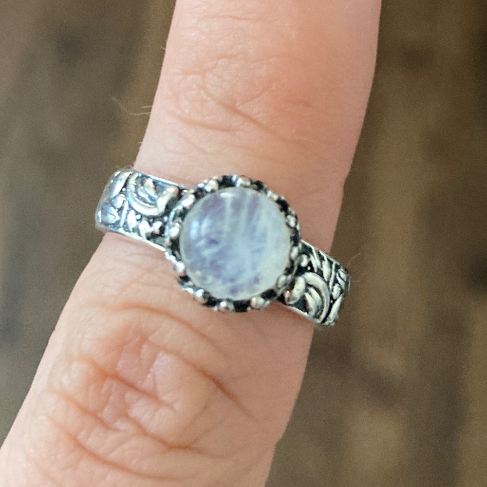 Sterling silver ring with moonstone